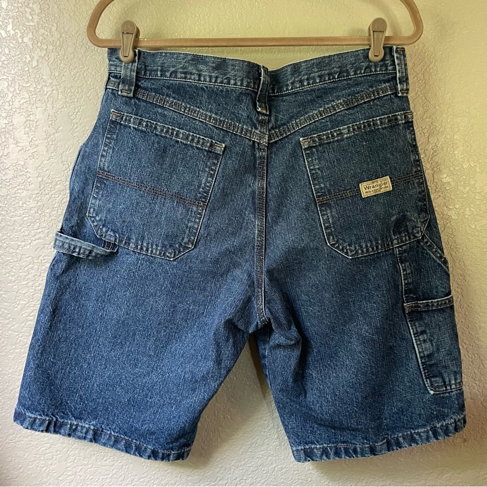 Wrangler Mens 33 Denim Carpenter Jorts Bermuda Shorts Baggy High Rise Blokette - Picture 4 of 10
